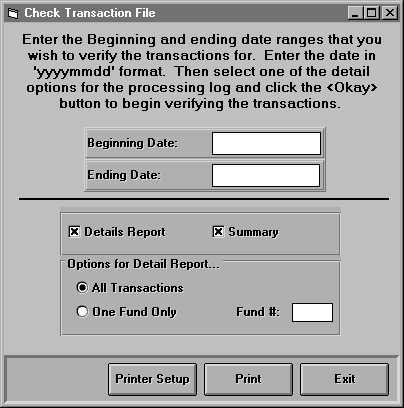 check transaction file
